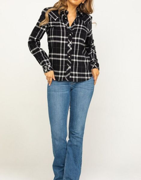 Custom Black Flannel Shirt for Women Wholesale USA