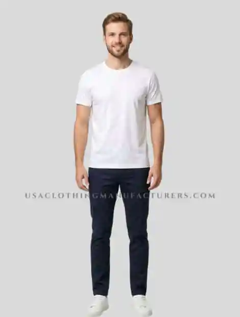 Crisp White Tee for Men Manufacturer Wholesale USA