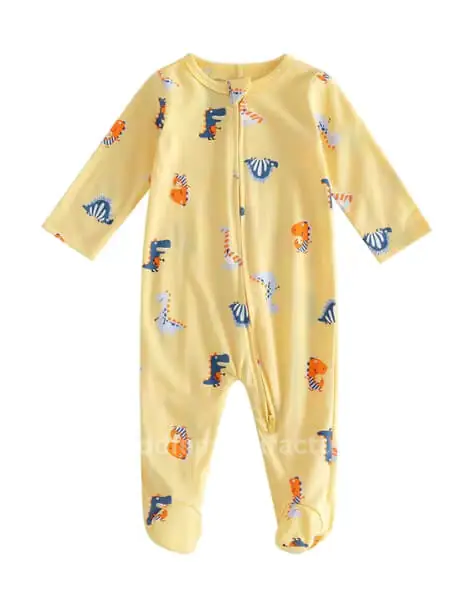 Bamboo Fiber Baby Long Sleeved Foot Onesie Crawl Suit