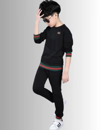 Stripe Elastic Sports Boys Clothes Set Wholesale USA