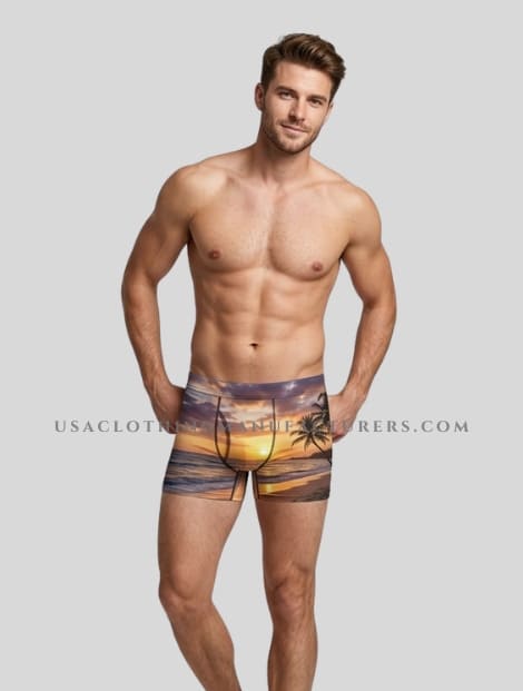 3D Beach Graphic Printed Mens Trunk Wholesaler