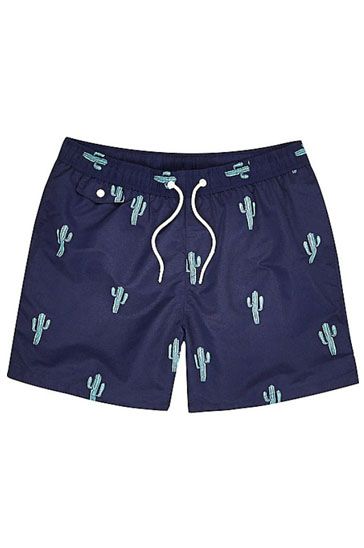 Blue Printed Athletic Short for Men Supplier