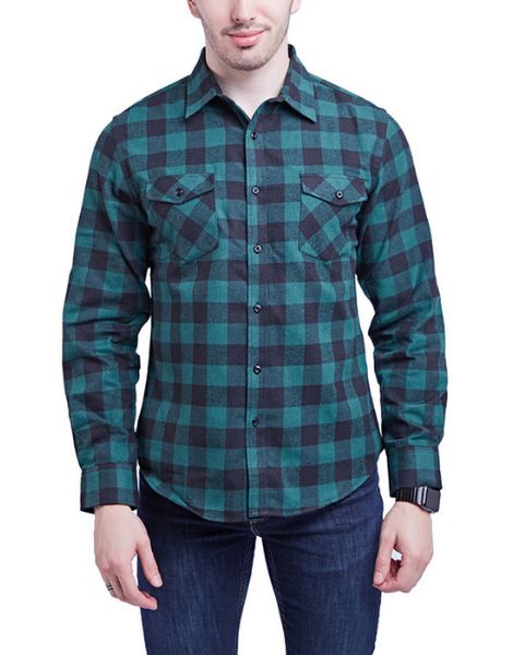 Long Sleeve Buffalo Plaid Flannel Shirt Bulk USA