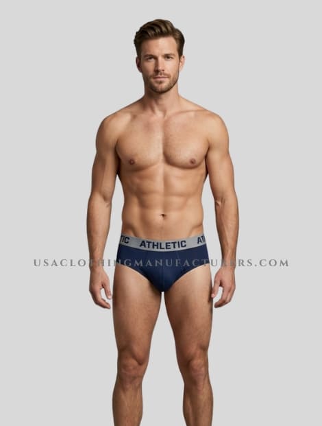 Blue And Grey Athletic Brief Manufacturer